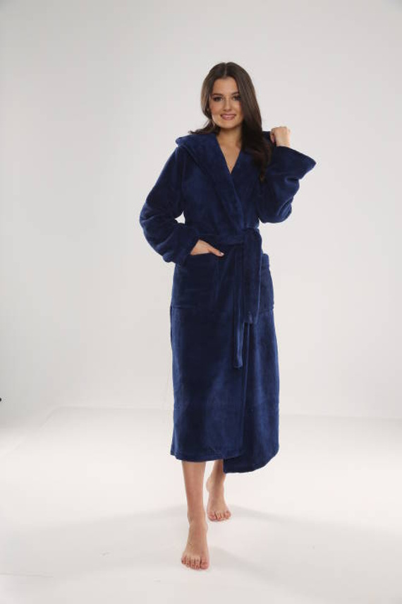 807 Dlhý dámsky župan Luna II Forex - námornícka modrá