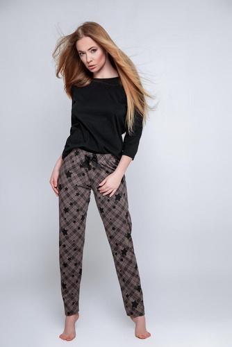 Sensis Reach For The Stars Dámske pyžamo - čierno-hnedé