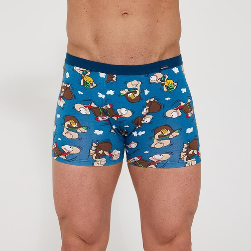 Cornette Tattoo 280/258 Chillout 2 – modré pánske bavlnené boxerky