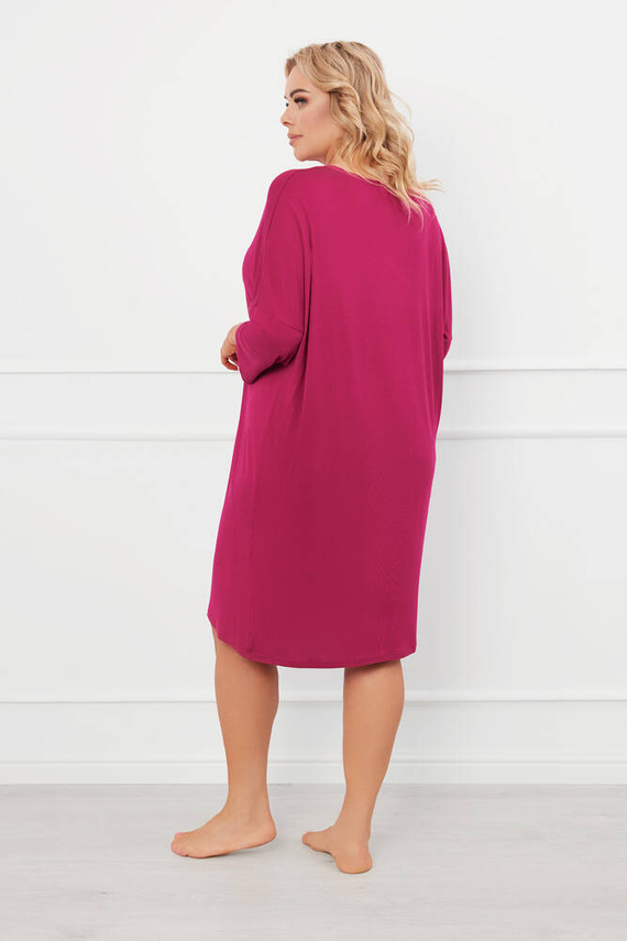 Natura 3/4 nočná košeľa Talianska móda - víno