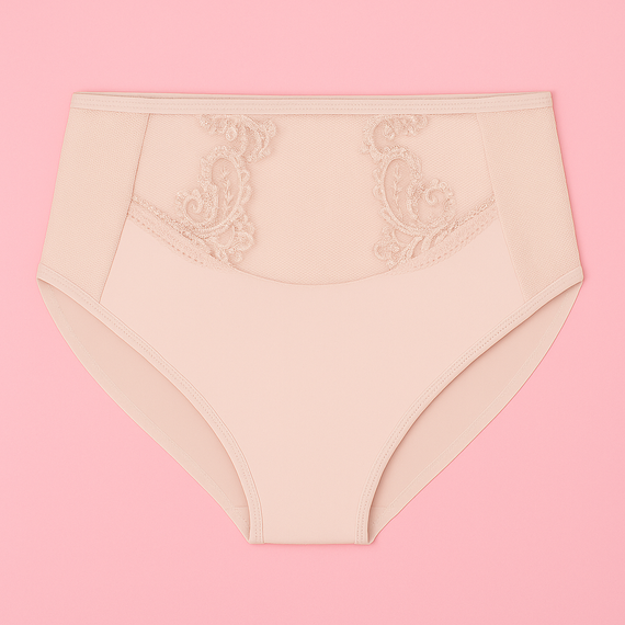 Dámske nohavičky VF-474/469 - vysoký strih, čipka, komfort Vena nude