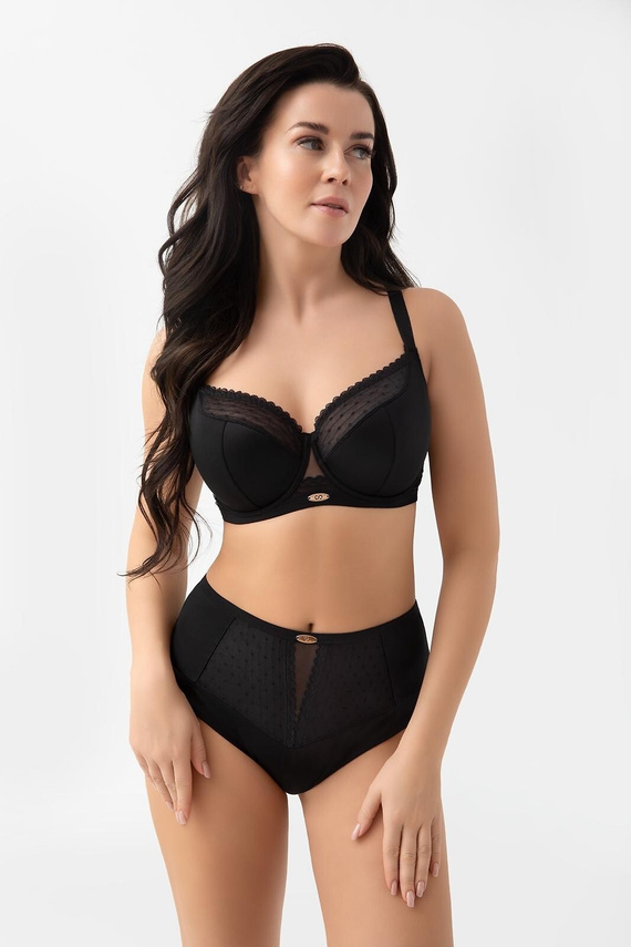 Gorsenia G021 Dotti Čierna Podprsenka Semi Soft Polopodložená