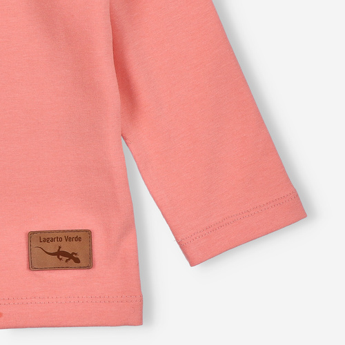 KAR-3001 Dievčenská blúzka s dlhým rukávom Lagarto Verde salmon - štýlová, bavlna, poľská výroba