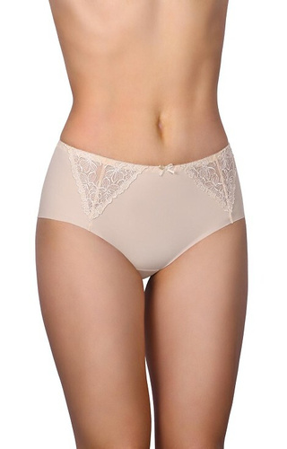 58 Modo béžový spodný diel z mikrovlákna so šnurovaním vpredu, laserový strih