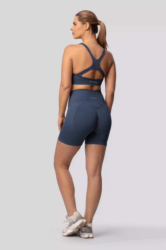 Spaio PUSH-UP PRO modelujúce bezšvové šortky fitness vysoký pás navy blue