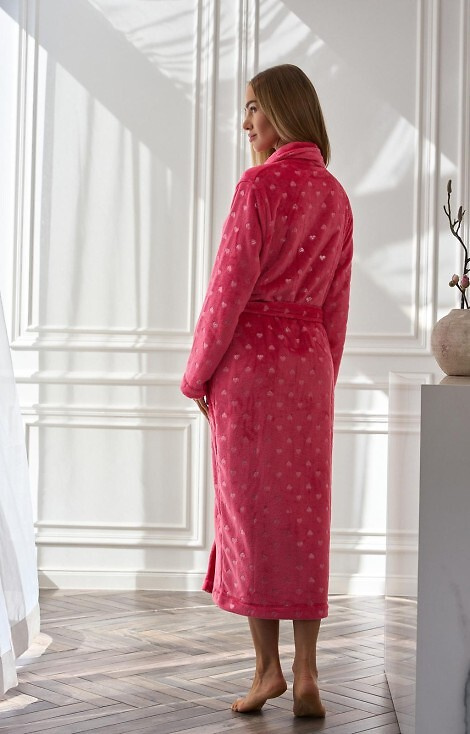 2552 Cora Dámsky dlhý župan L&L malinová - elegancia a pohodlie v jednom