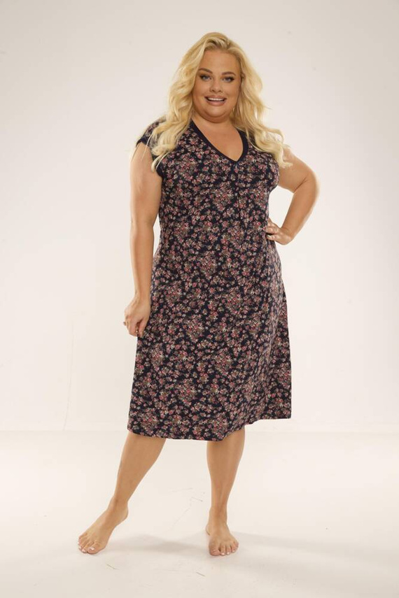 466/472 Nočná košeľa Mia Plus Size Forex - tmavomodrá