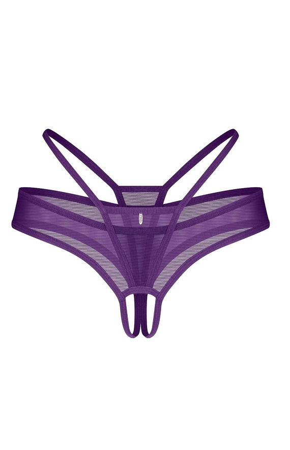 Vibres Crotchless Thong Obsessive purple - otvorený rozkrok, jemná sieťovina