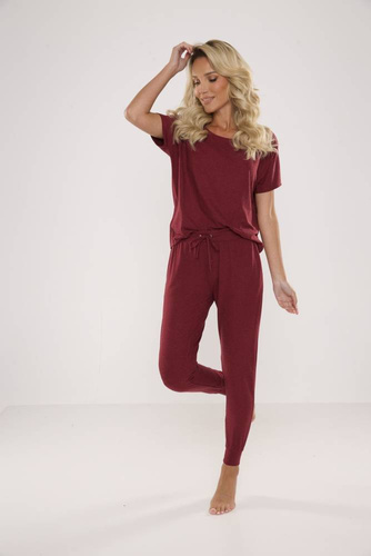 524 Paula Dámske pyžamo De Lafense - bordové