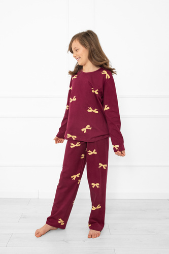 Dievčenské pyžamo Kwadro Italian Fashion - bavlna, dlhé rukávy, mašle