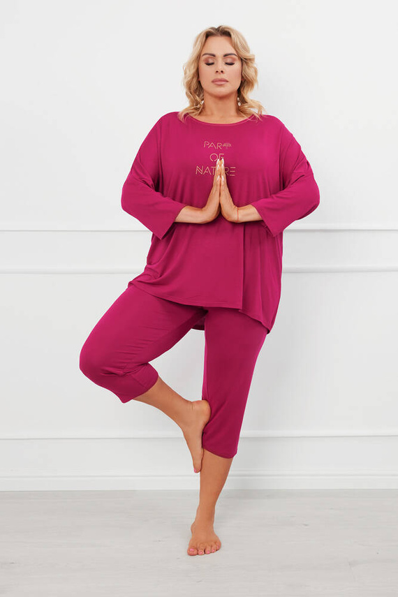 Natura Dámske 3/4 pyžamo Italian Fashion - víno