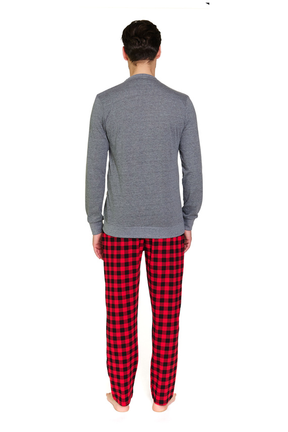 7344 Pánske tmavosivé pyžamo Doctor Nap - 100% bavlna