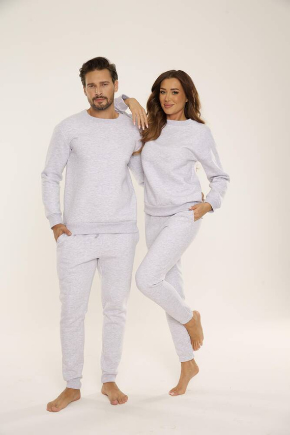 813 Indigo Pánska tepláková súprava De Lafense - svetlý melír