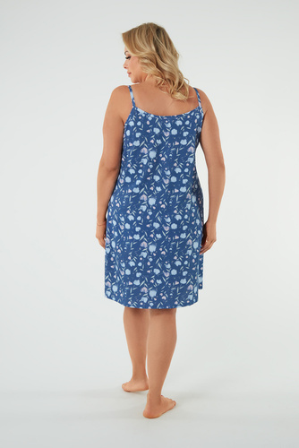 Tulipánová nočná košeľa, úzke ramienka Talianska móda - potlač