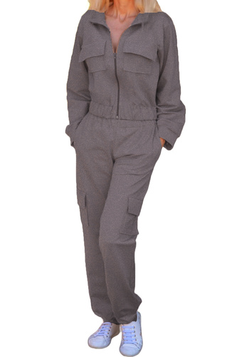 Mili Mirale dámska bavlnená tepláková súprava s vreckami - poľská výroba - sivá