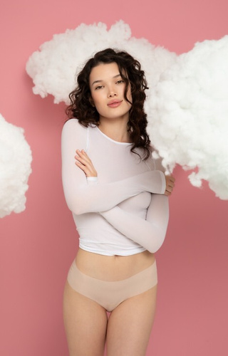 Mousse Classic Julimex- béžová - dámske bezšvové nohavičky, ultraľahké, neviditeľné pod oblečením