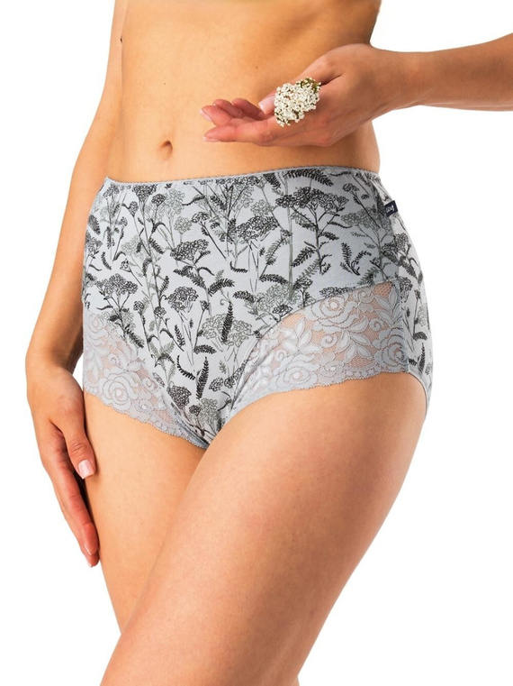 Dámske nohavičky Key LPF 578 sivo čierne - bavlnené, pohodlné, 2 ks v balení