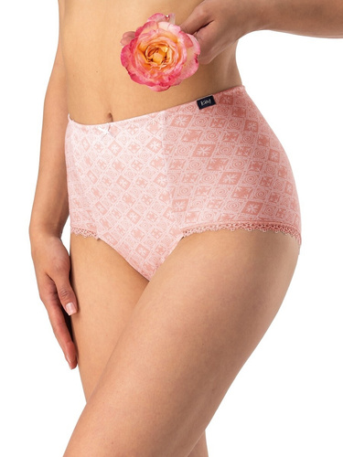 Dámske bavlnené nohavičky Key LPM 731 čierno-béžové - 2 ks v balení, klasický strih