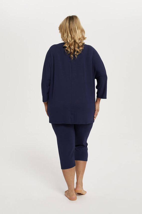 Song Dámske pyžamo 3/4 rukávy, 3/4 nohavice Talianska móda - tmavomodrá