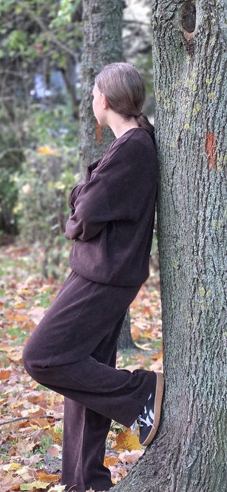 Komplet Peak Bambarillo čokoládový – oversize mikina a nohavice wide leg