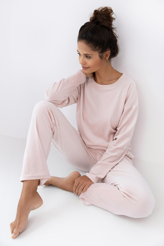 Harmony Velúrové pyžamo Homewear Sensis - poľská výroba, dlhý rukáv a nohavice
