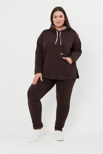 Lagos Dámska mikina s kapucňou Italian Fashion - hnedá