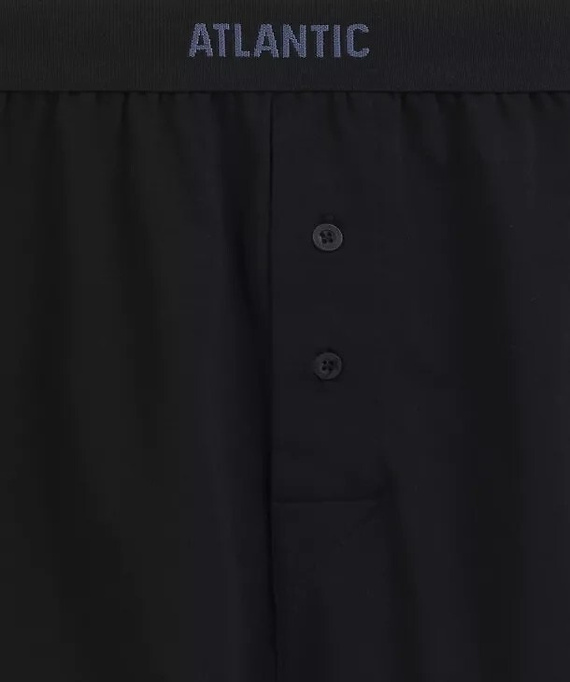 Pánske boxerky Atlantic 2MBX-0255 A2 2-pak čierna-denim – voľné, 100 % bavlna