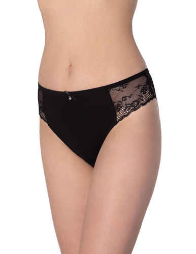 Lama L-1590 BI spodný diel bikín - bavlnené bikiny s čipkou a mašľou, 2 kusy v balení