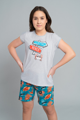 Oceania Dievčenské pyžamo Italian Fashion - melange/print