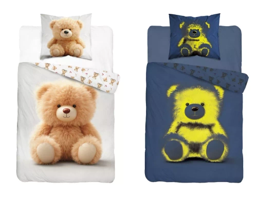 5416 A Pluszowy Miś Pościel bawełniana świecąca w ciemności Detexpol