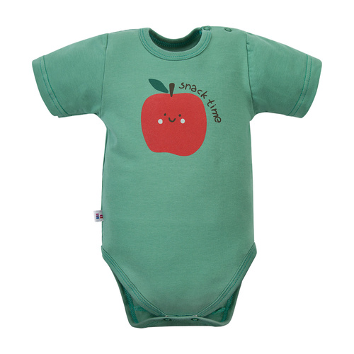 Dojčenské body Eevi Snack Time krátky rukáv bavlna elastické pohodlné