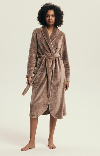 43595 Dextra Dámsky župan Henderson coffee - mäkký, viazaný, nad kolená