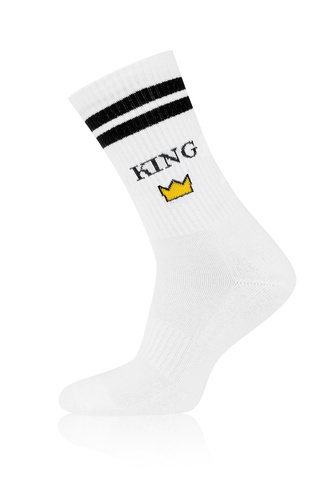 Pánske ponožky Italian Fashion S197D KING dlhé biele polofroté