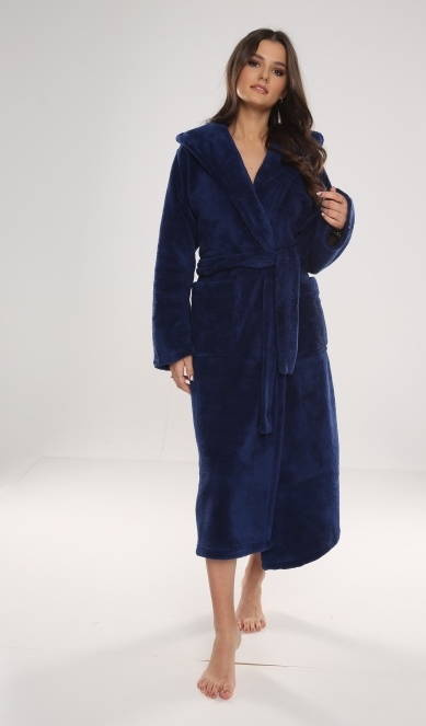 807 Dlhý dámsky župan Luna II Forex - námornícka modrá