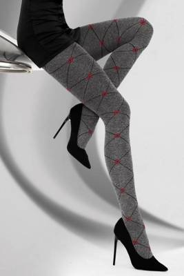 Lirana 40 den Melange/červené pančuchy LivCo Corsetti