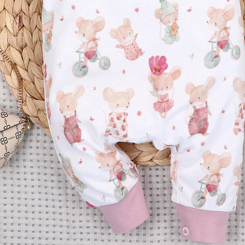 ABN-5537 Nini Happy Animals detské dupačky z organickej bavlny - bezniklové patentky, hypoalergénne, poľská výroba