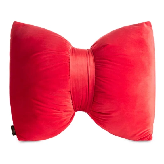 Eurofirany Vianočný vankúš červený 45x55 - zamatová mašľa