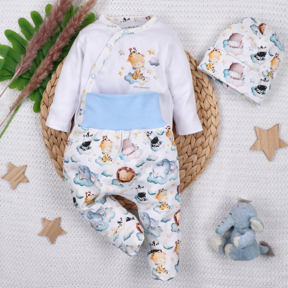 ABN-5602 Nini Little Dreamers obálkové body z organickej bavlny pre dojčatá - bezniklové zapínanie, 100% bezpečnosť