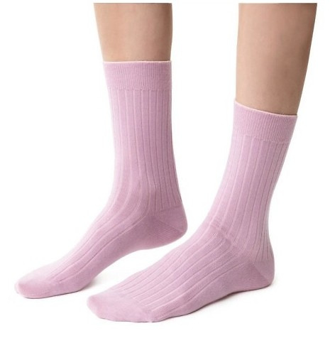 ART.130 Prírodná Merino vlna Dámske ponožky Steven pink -stripe, bez švov, teplé