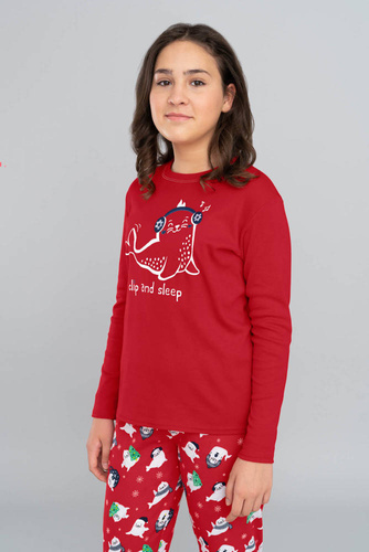 Kasjana Dievčenské pyžamo Italian Fashion- červená/print červená