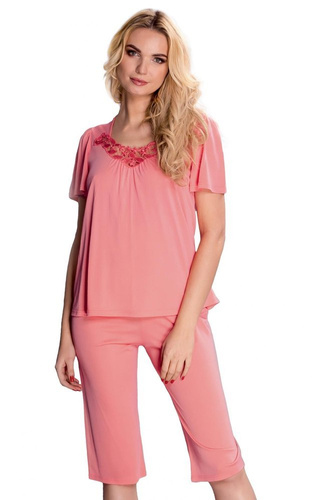 3639 Matylda Piżama damska Mewa koralowy