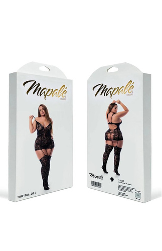 Body dámske Mapale 7481 Romper Babydoll čierne čipkované s odhalenými chrbtom
