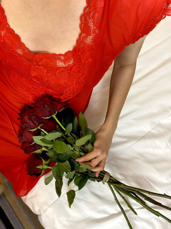 469 Nočná košeľa bez ramienok Alison Forex - červená