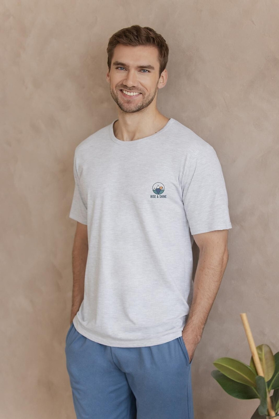 Pánske bavlnené pyžamo 3576 Gabriel – krátke s vreckami