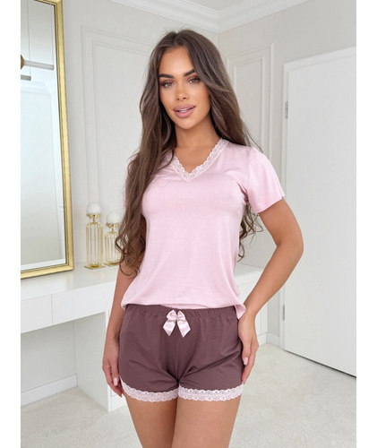 Daphne Shorts Dámske pyžamo Donna pink - krátky rukáv, viskóza, ľahké a ženské