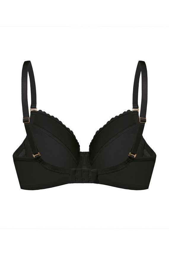 Plnohodnotná podprsenka Petra Mefemi by Nipplex - čierna, stabilná podpora, čipkované košíčky, bavlnený interiér, vyberateľné push-up vložky
