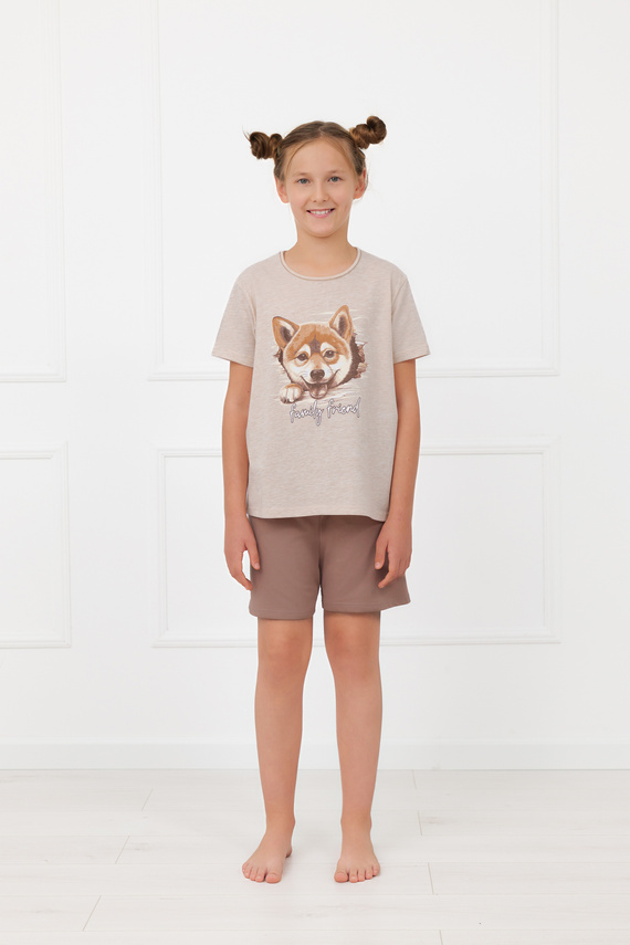 Dievčenské pyžamo Shiba Italian Fashion 100% bavlna šortky