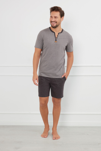 Julius Pánske pyžamo s krátkym rukávom, šortky Talianska móda -¶r.melange/c.melange