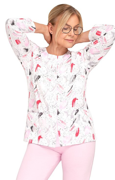 202 Maria III Dámske pyžamo Martel 31 ružové - bavlnené, bez zapínania, s dlhým rukávom