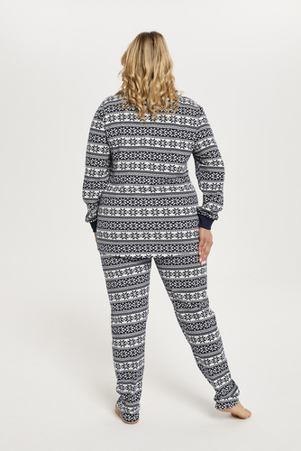 Alaska Dámske pyžamo s dlhým rukávom a dlhými nohavicami Italian Fashion - potlač/zelená